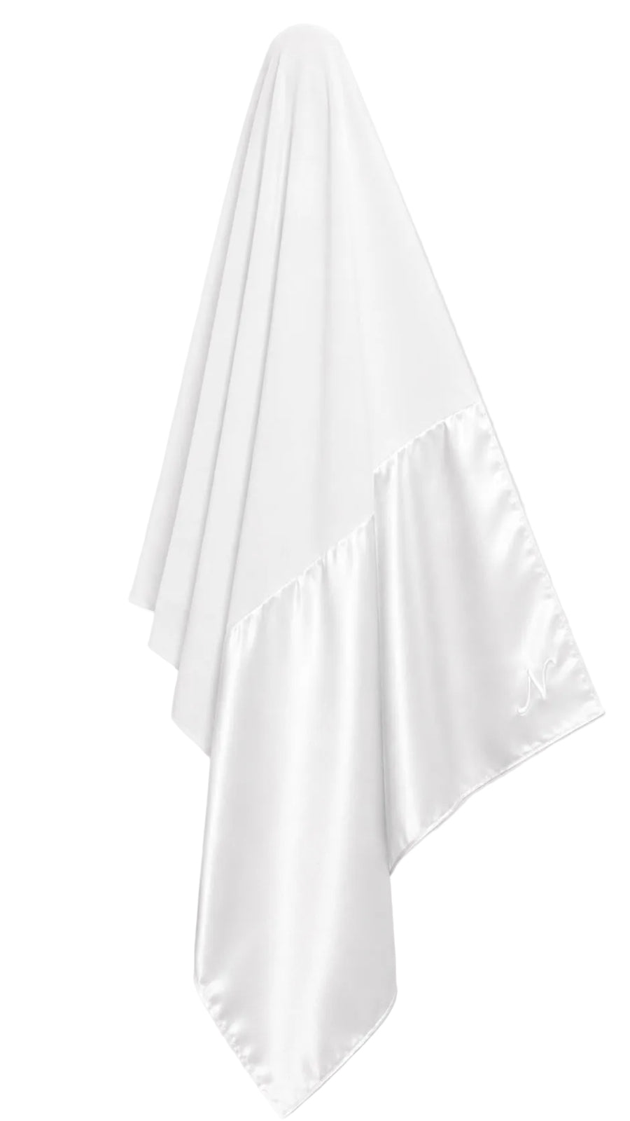 Hijab Modal Satin blanc, détail