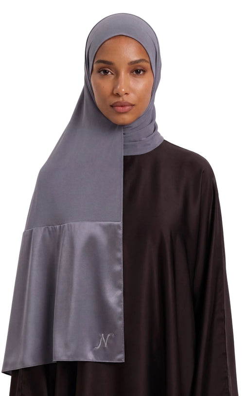 Hijab Modal Satin Gris