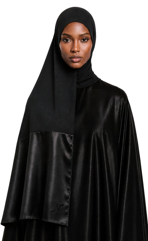 Hijab Modal Satin Noir